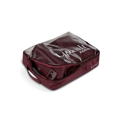 Lipault Foldable Plume Mini Cabin Upright, Bordeaux, Packed in Storage Cover